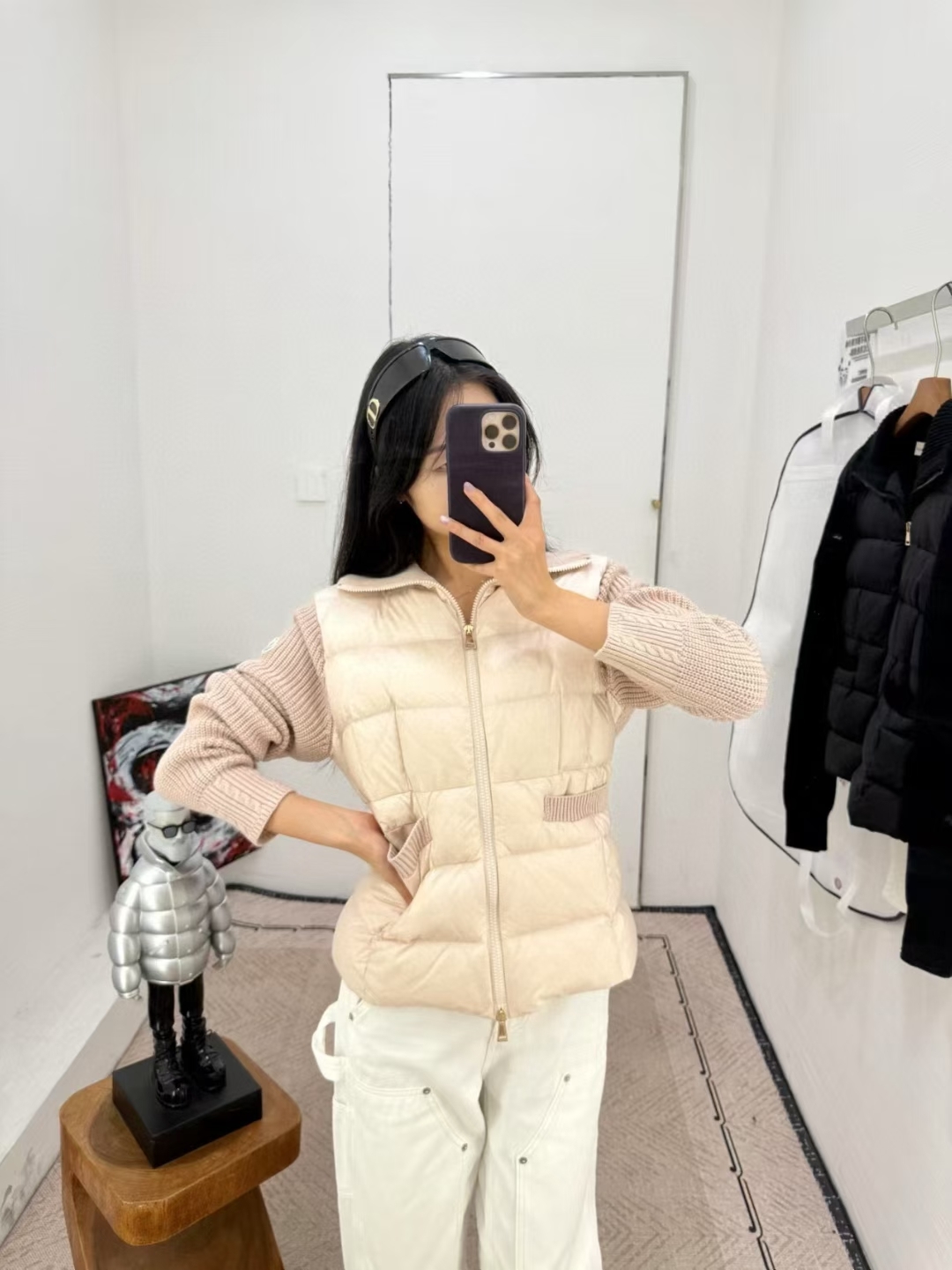 羽绒 💚女款 针织羽绒服 上身效果图～