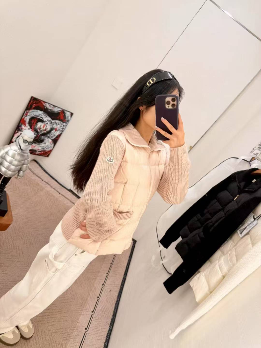 羽绒 💚女款 针织羽绒服 上身效果图～