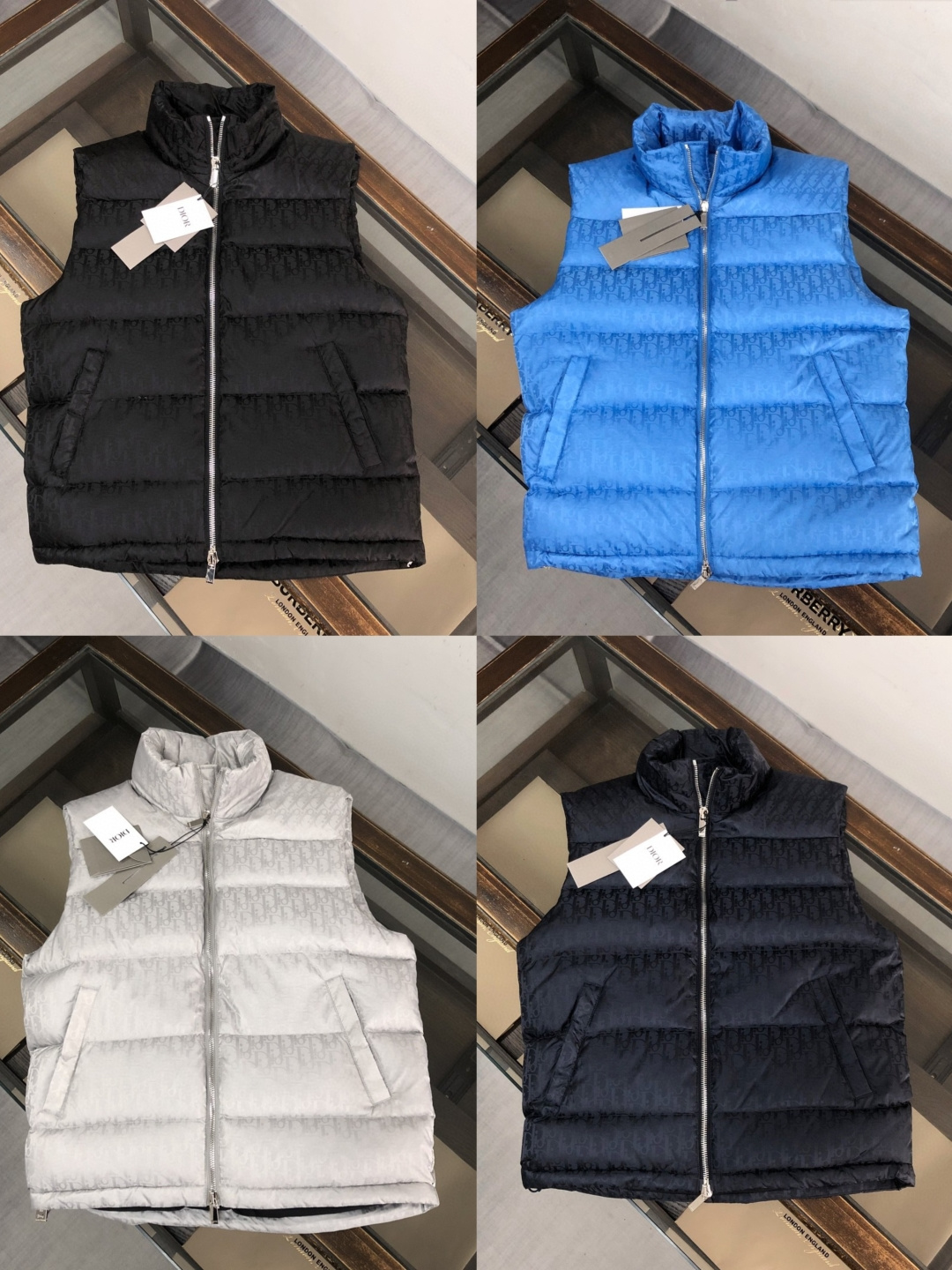 🔥🔥Dior 迪奥 秋冬新款官网同款原单立领羽绒马甲🔥 满印暗纹老花羽绒马甲，香港专柜购入zP操作，定制