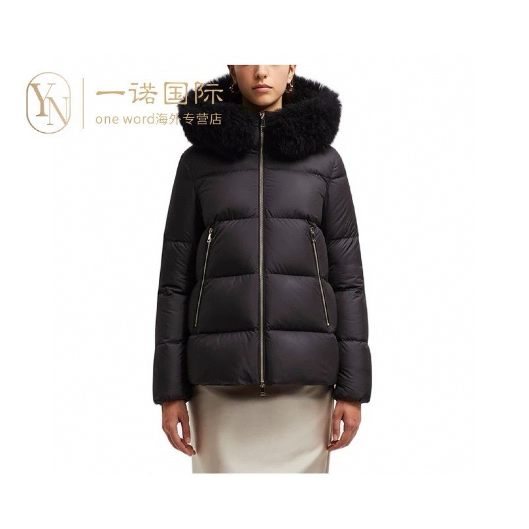 Moncler 盟可睐Laichefur女士狐狸毛领A版娃娃款羽绒服～黑色官网图同步上新～