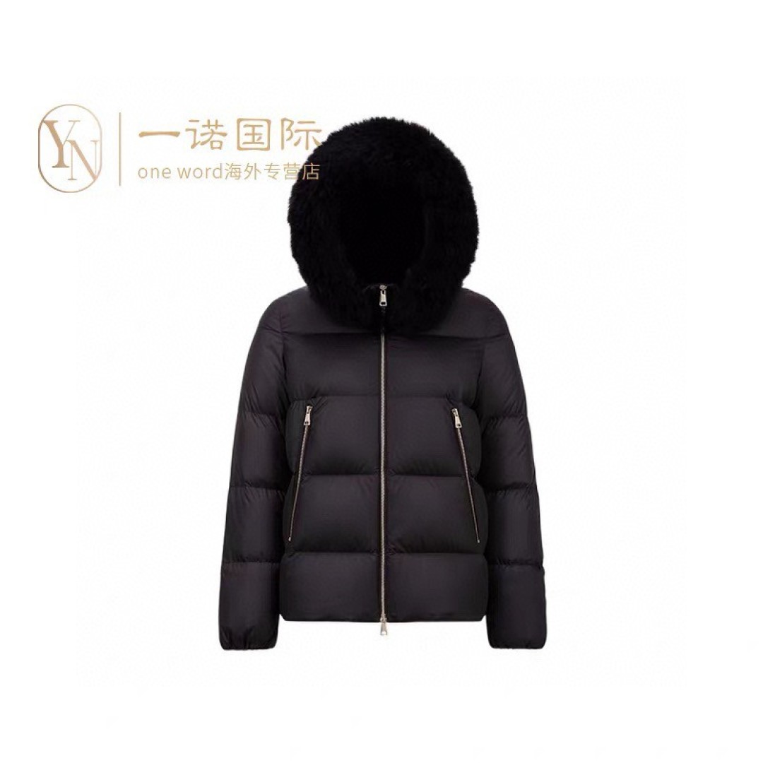Moncler 盟可睐Laichefur女士狐狸毛领A版娃娃款羽绒服～黑色官网图同步上新～