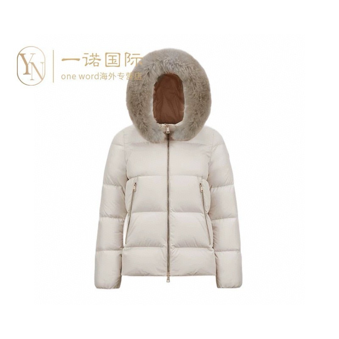 Moncler 盟可睐Laichefur女士狐狸毛领A版娃娃款羽绒服～杏色官网图同步上新～