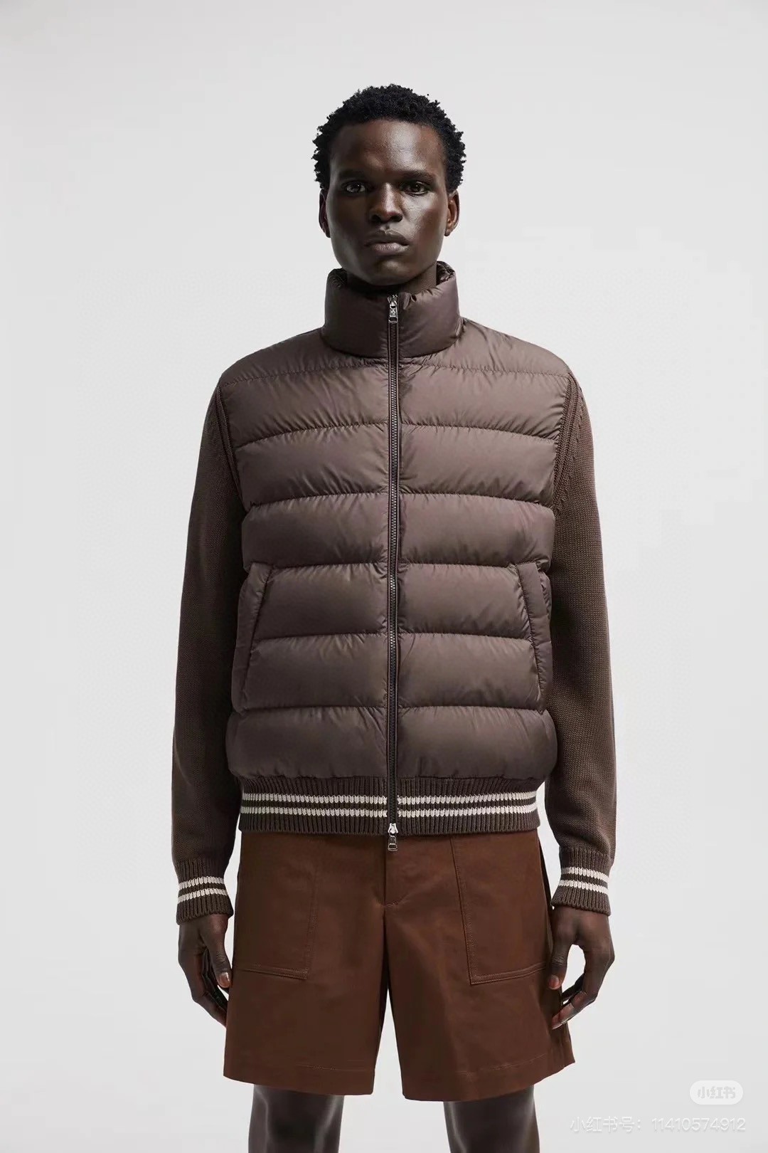 羽绒 Moncler 蒙口 羊毛针织衫羽绒拼接 官网图同步上新～黑色 咖啡色