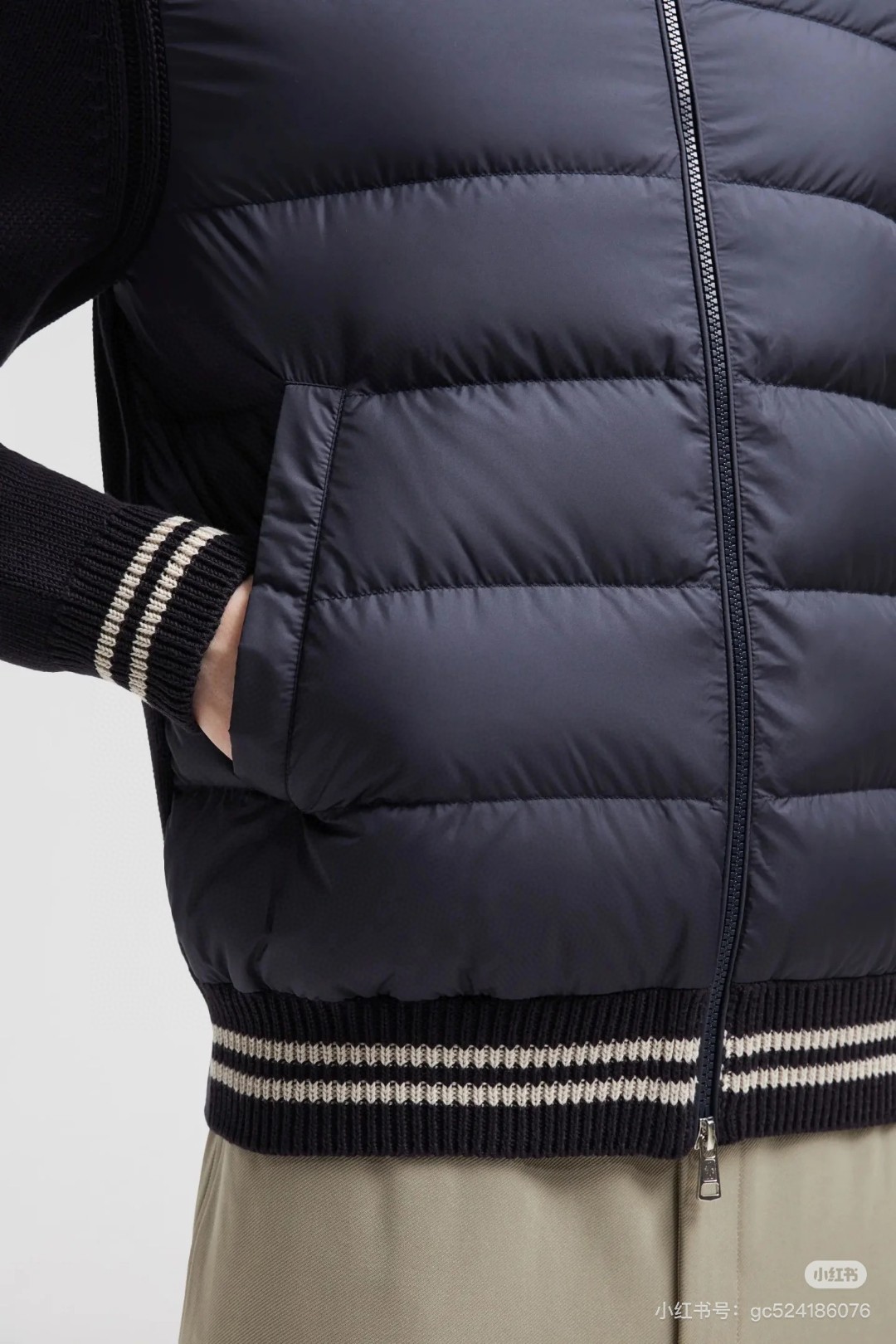 羽绒 Moncler 蒙口 羊毛针织衫羽绒拼接 官网图同步上新～黑色 咖啡色