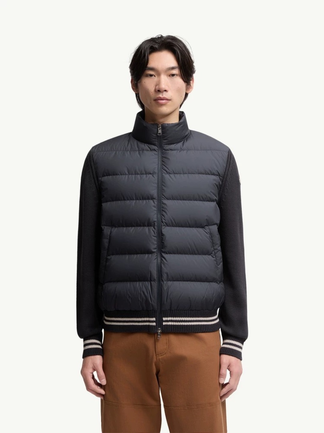 羽绒 Moncler 蒙口 羊毛针织衫羽绒拼接 官网图同步上新～黑色 咖啡色