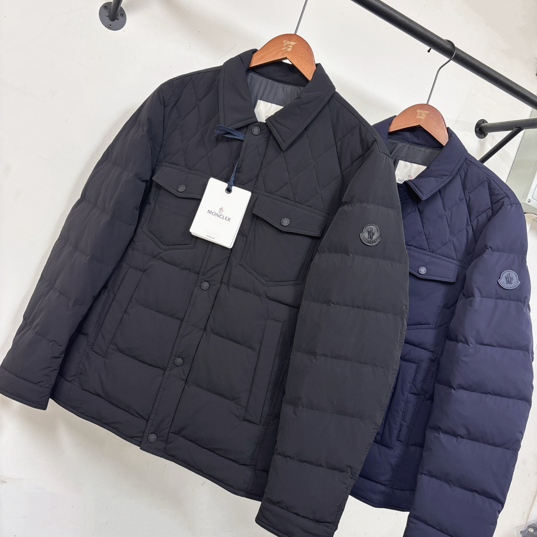 羽绒 🆕新款上架🎬MON*CLER 蒙口 25秋冬最新款男士工装衬衫羽绒服~采用轻盈且具有保护性的考究面