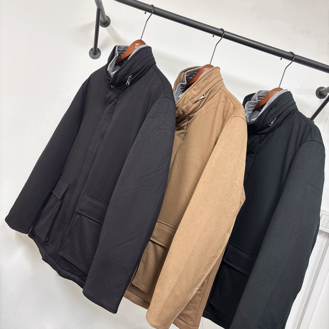 ！ 🆕ZEGNA 杰尼亚 25秋冬最新款立领毛呢中长款羽绒服外套 版型剪裁完美穿着舒适有型，整体视觉感超