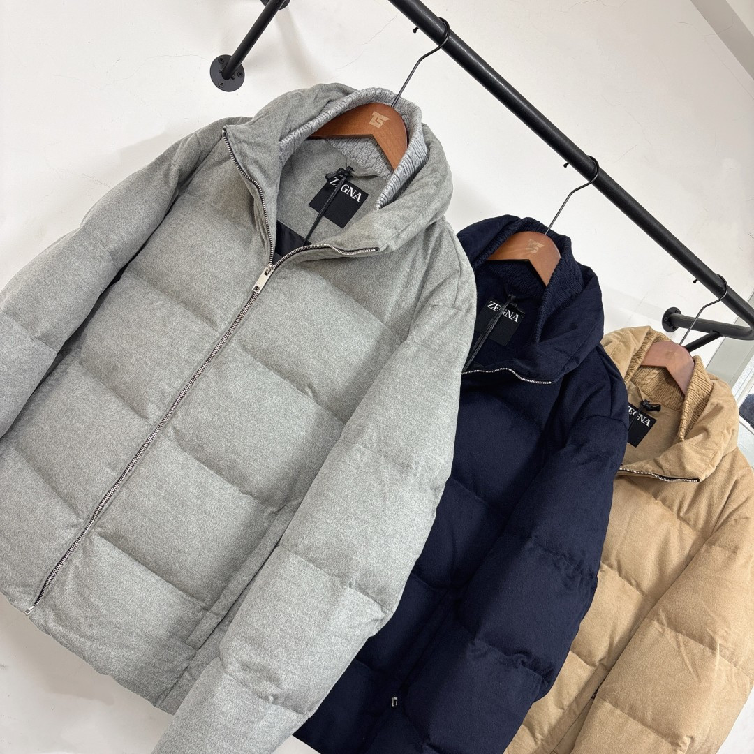 🆕ZEGNA 杰尼亚 25秋冬最新款立领毛呢羽绒服外套 版型剪裁完美穿着舒适有型，整体视觉感超强，上身效