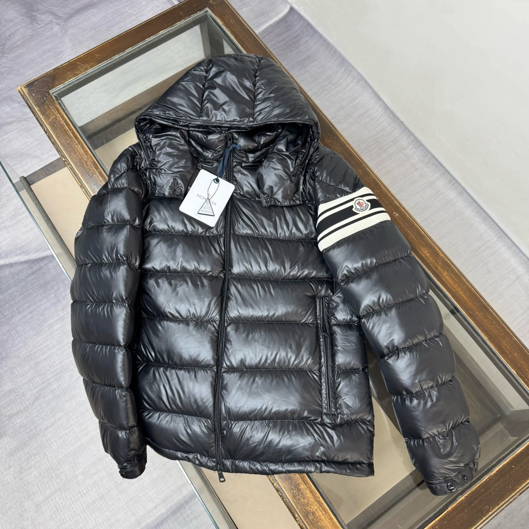 Moncler Men's Black Down Padded Lightweight Hooded Jacket