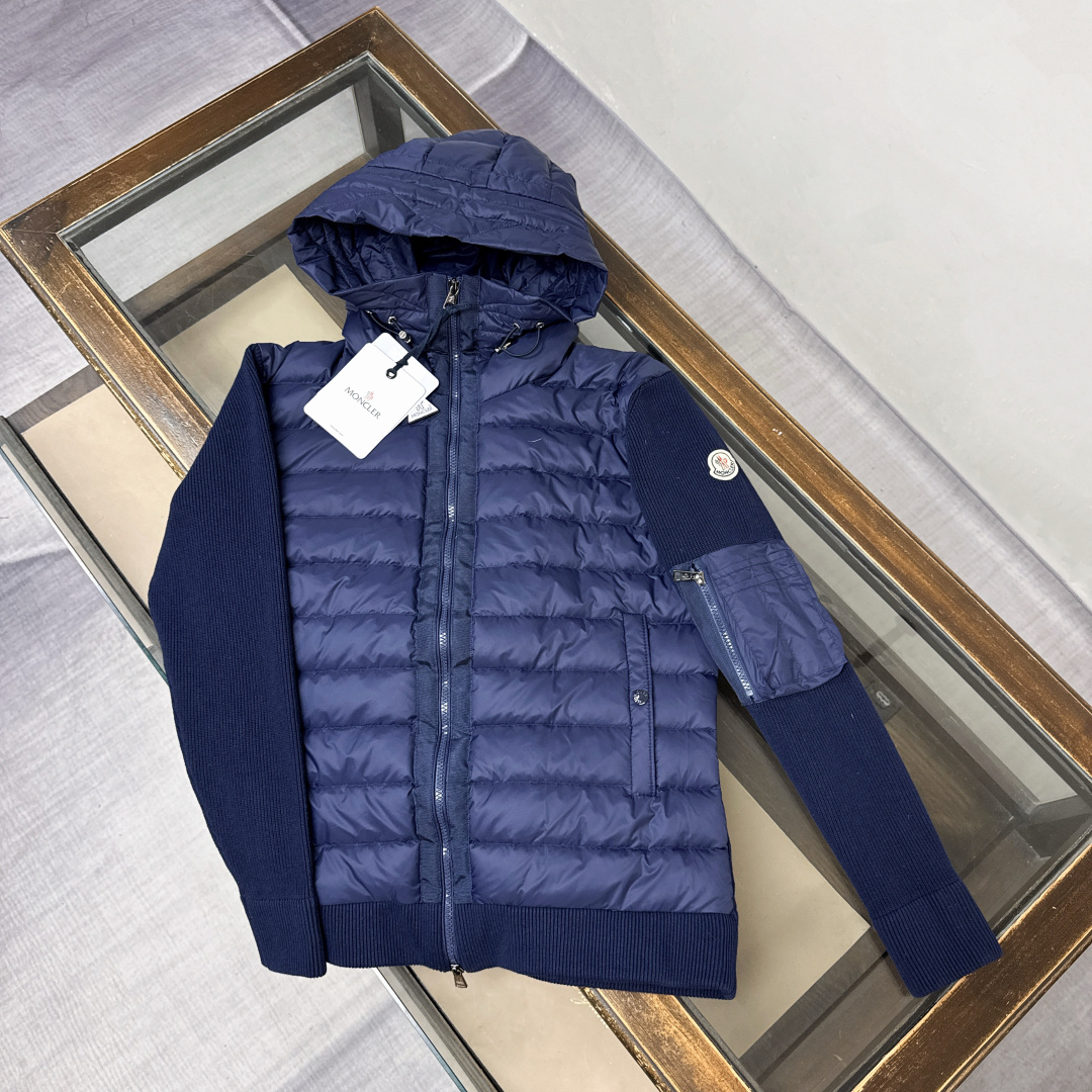 Moncler Wool-Panelled Down Jacket for Men - Stylish & Warm Outerwear