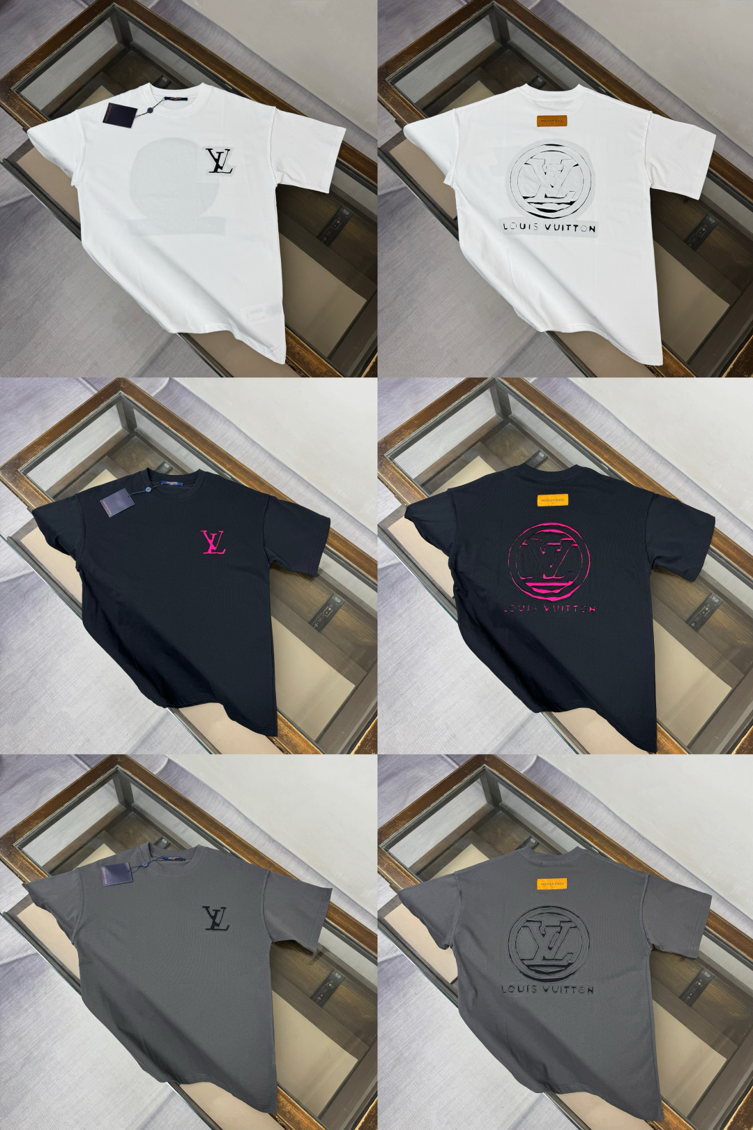 P75 Louis vuitton/LV Camiseta de manga corta con cuello redondo para pareja Louis Vuitton XS-L