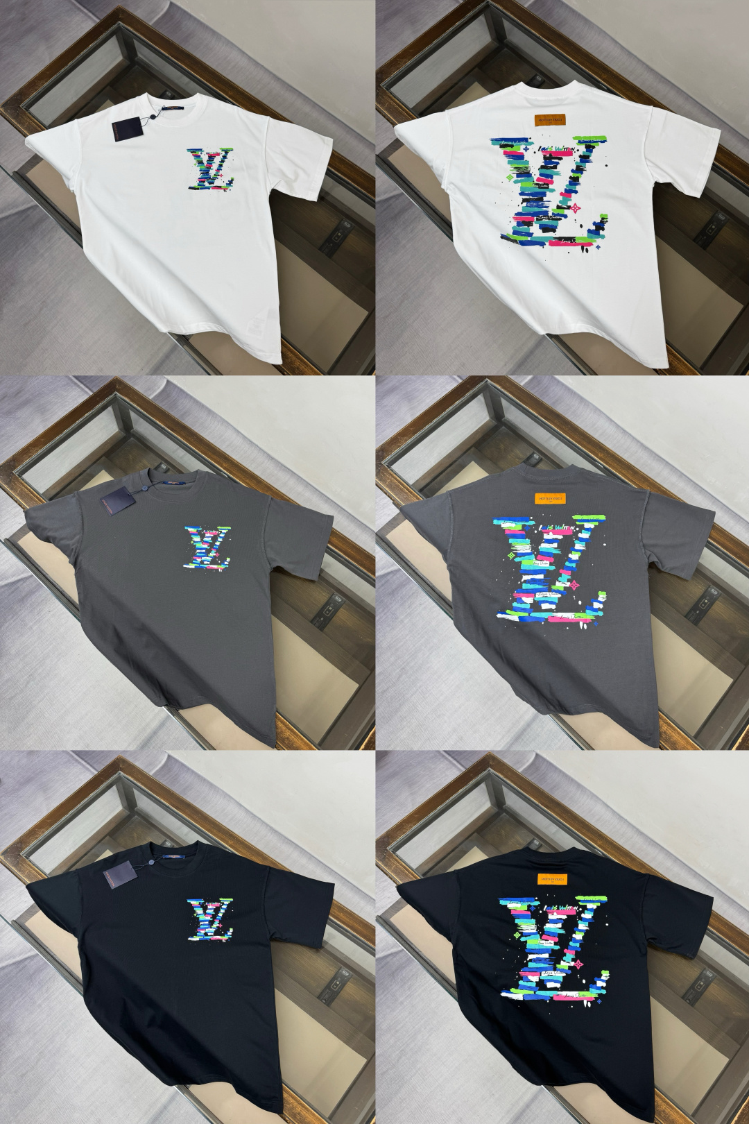 P75 C⭐️ Louis vuitton/LV Louis Vuitton 26ss ¡La última camiseta versátil de manga corta para hombres y mujeres! ! ¡Espe…