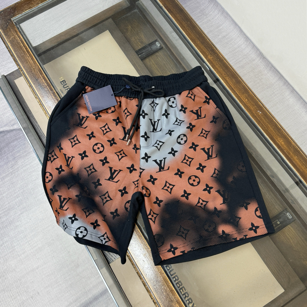 P90 Louis vuitton/LV Lujia 2026 últimos pantalones cortos casuales estampados de gran área, tela personalizada ~ Estilo…
