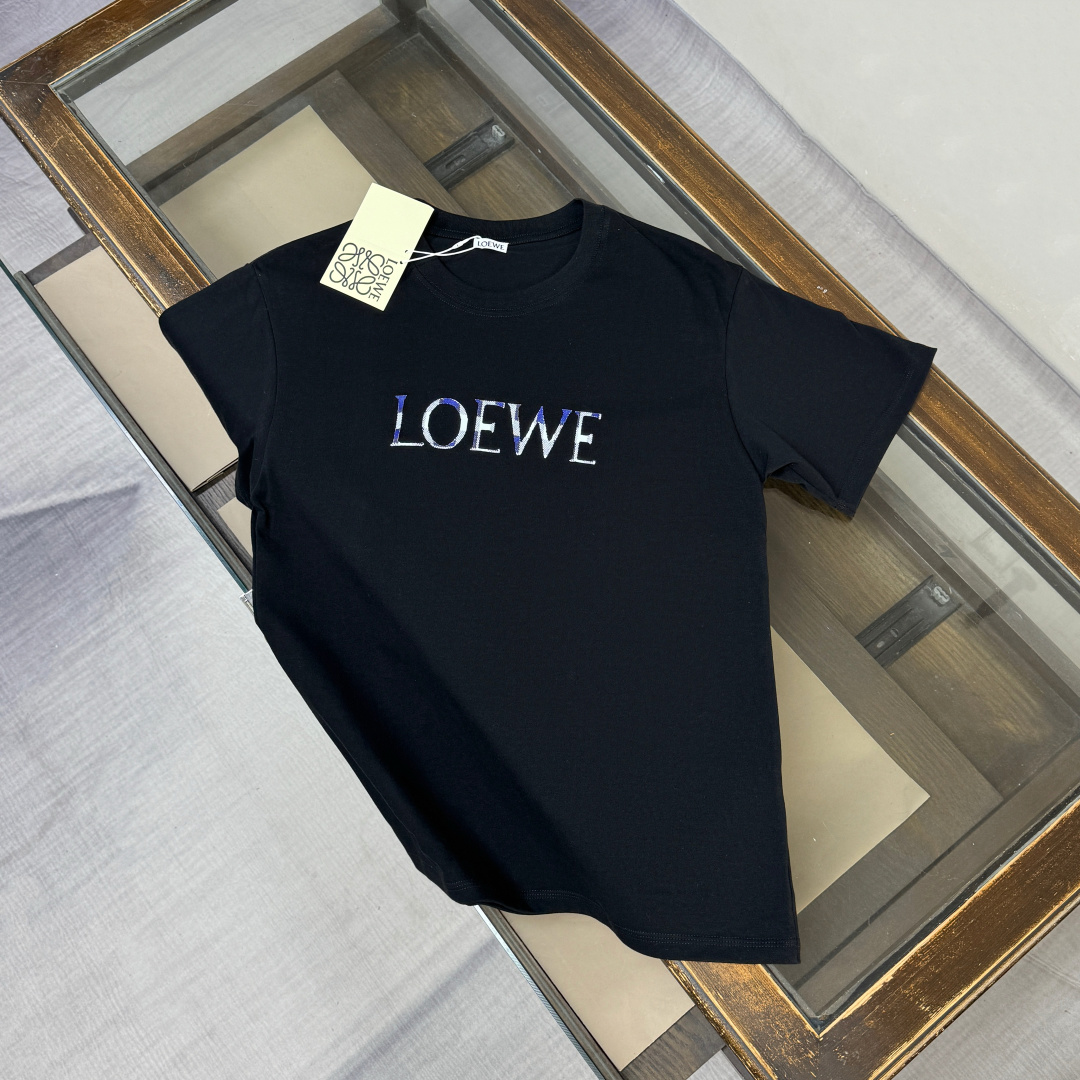 P90 D✨LOEWE nueva camiseta de manga corta 26SS, definitivamente un éxito de gama alta, con estampado tridimensional de …