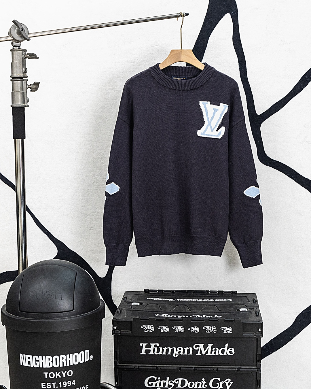 P130 Número de estilo: Y05 Lv Louis Vuitton SKI serie de esquí logotipo de letra de color sólido cuello redondo tejido …