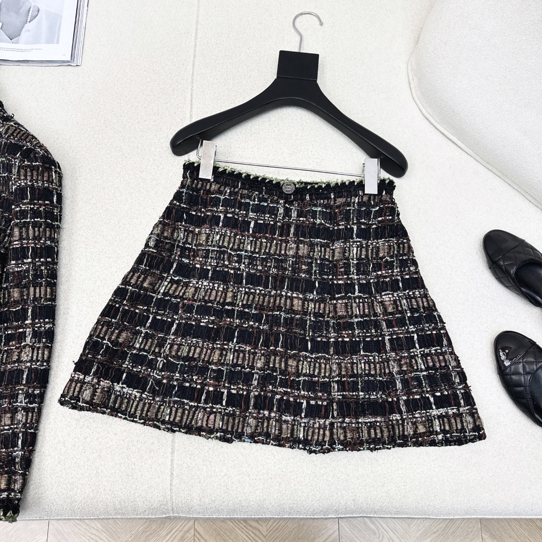 Chanel-Inspired Woven Set: Short Jacket & High-Waist A-Line Skirt 8 cmp i1756710948560 5958 0 6