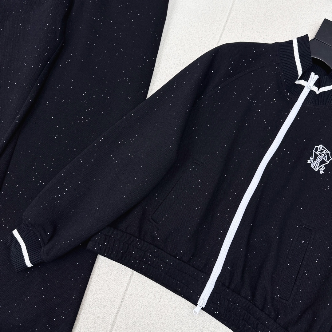 特价🉐️一套❗️SM❗️不退不换❗️BC 25Ss————秋冬最新款细闪亮片休闲套装🤍立领宽松卫衣外套+