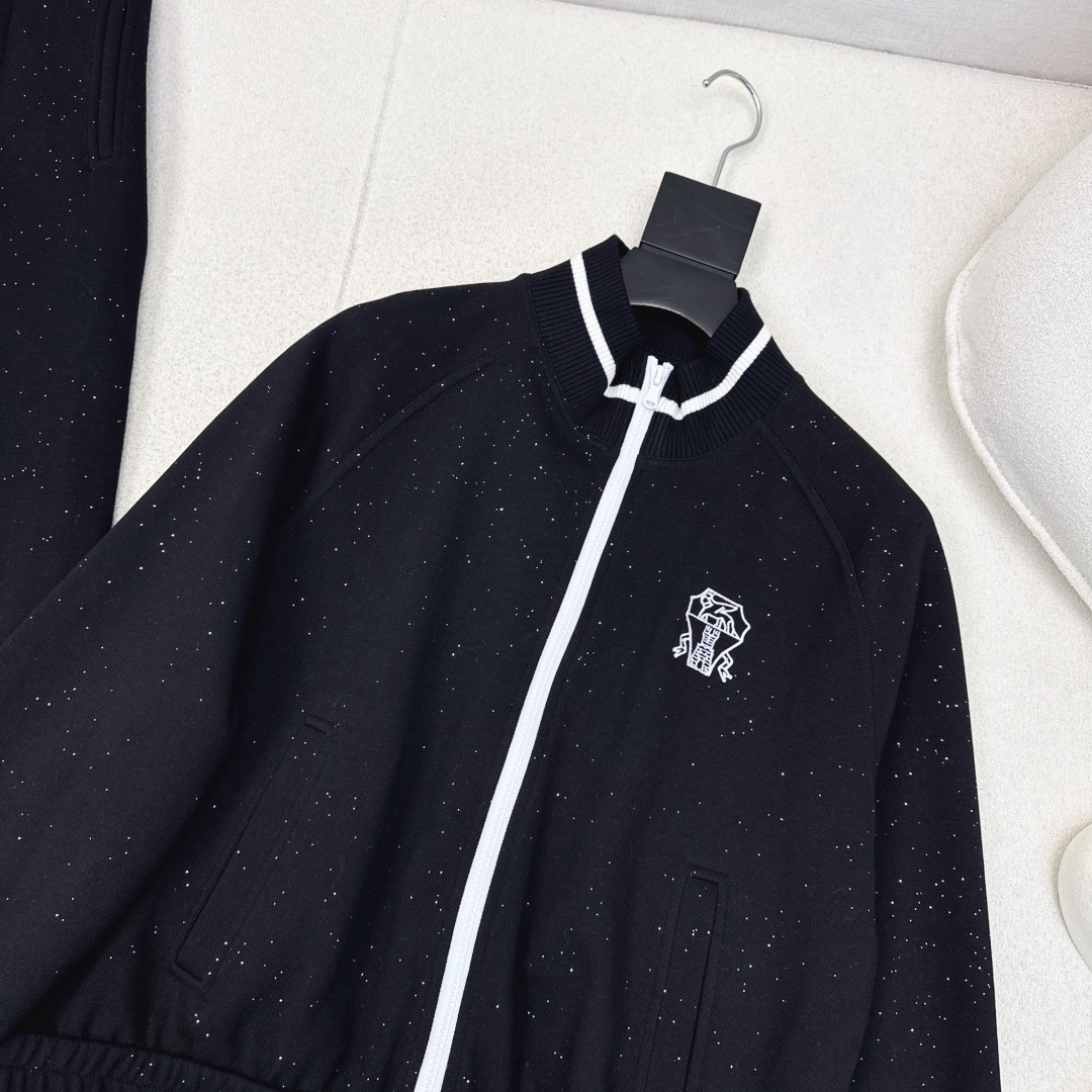 特价🉐️一套❗️SM❗️不退不换❗️BC 25Ss————秋冬最新款细闪亮片休闲套装🤍立领宽松卫衣外套+