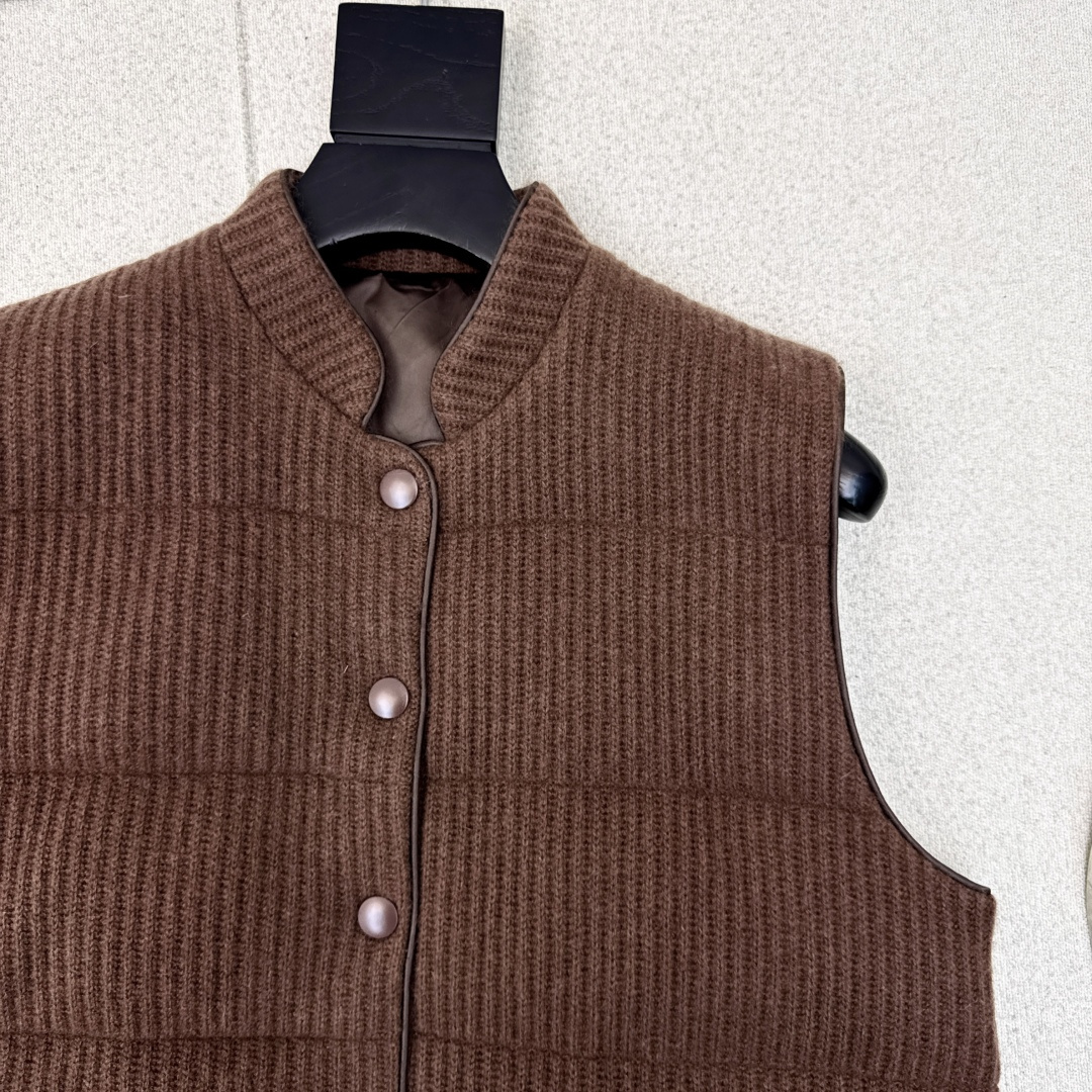 双面可穿 原单品质 Bc 25Ss————秋冬最新款高奢老钱风穿搭小立领白鹅绒马甲外套🤎百分百山羊绒外壳