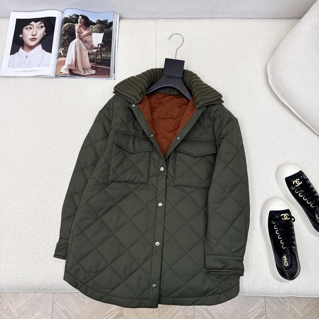 品质控必入 lp🆕 25Ss————秋冬最新款羊毛针织翻领设计棉服外套 🤎每年必留的棉服系列 超级实穿又