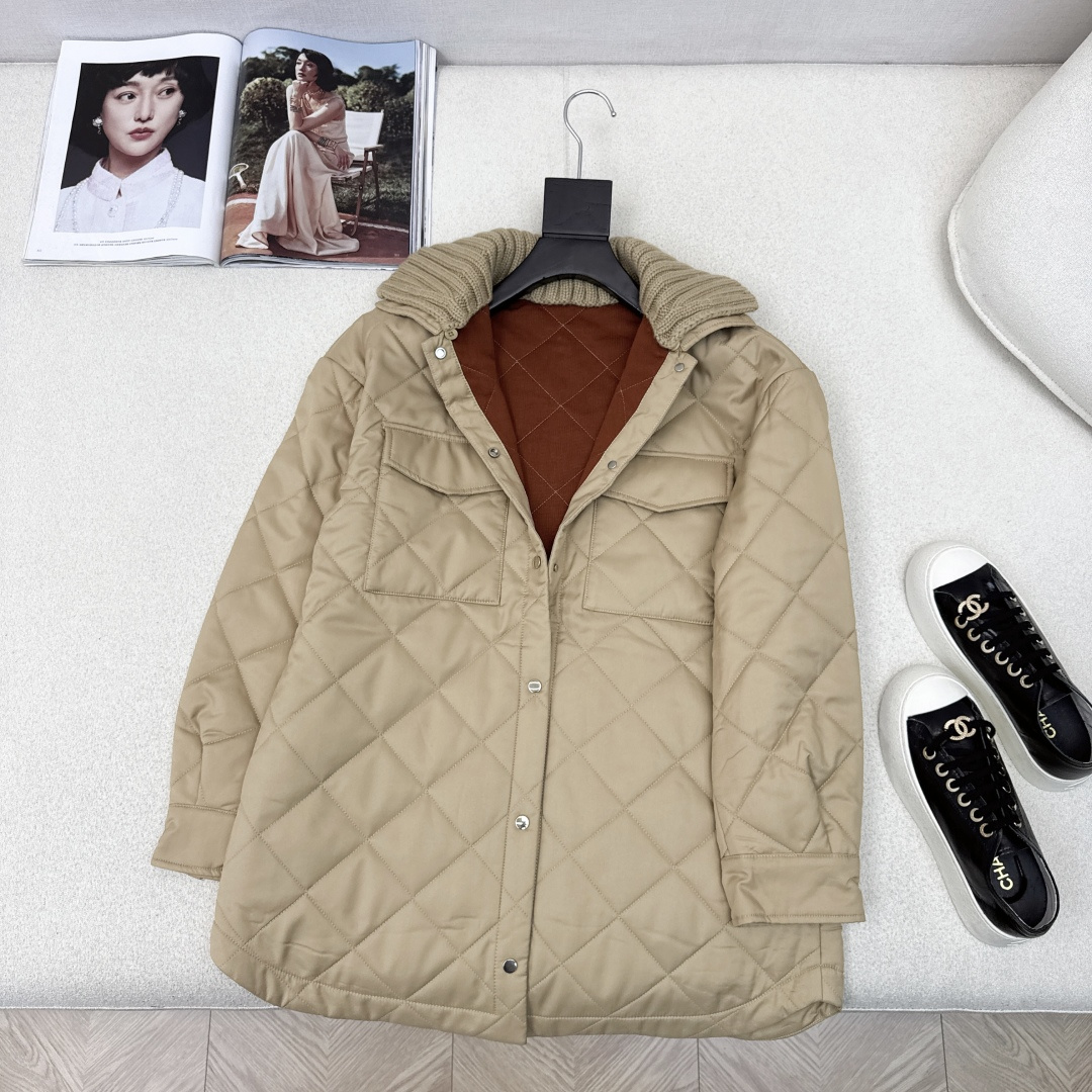 品质控必入 lp🆕 25Ss————秋冬最新款羊毛针织翻领设计棉服外套 🤎每年必留的棉服系列 超级实穿又