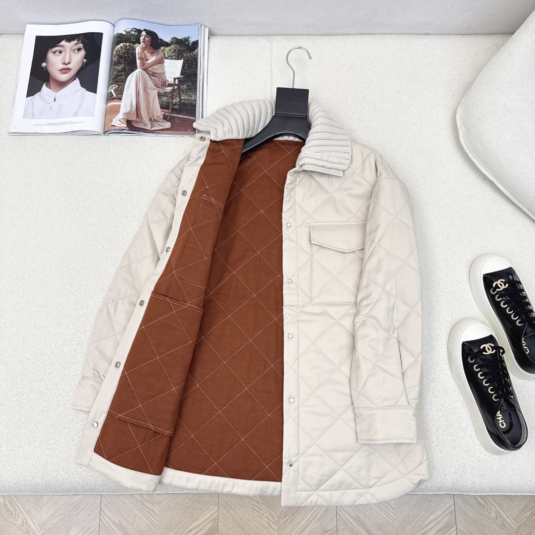 Wool Knit Collar Cotton Coat - Stylish Mid-Length H-Line Jacket 7 cmp i1757394454572 5643 0 6