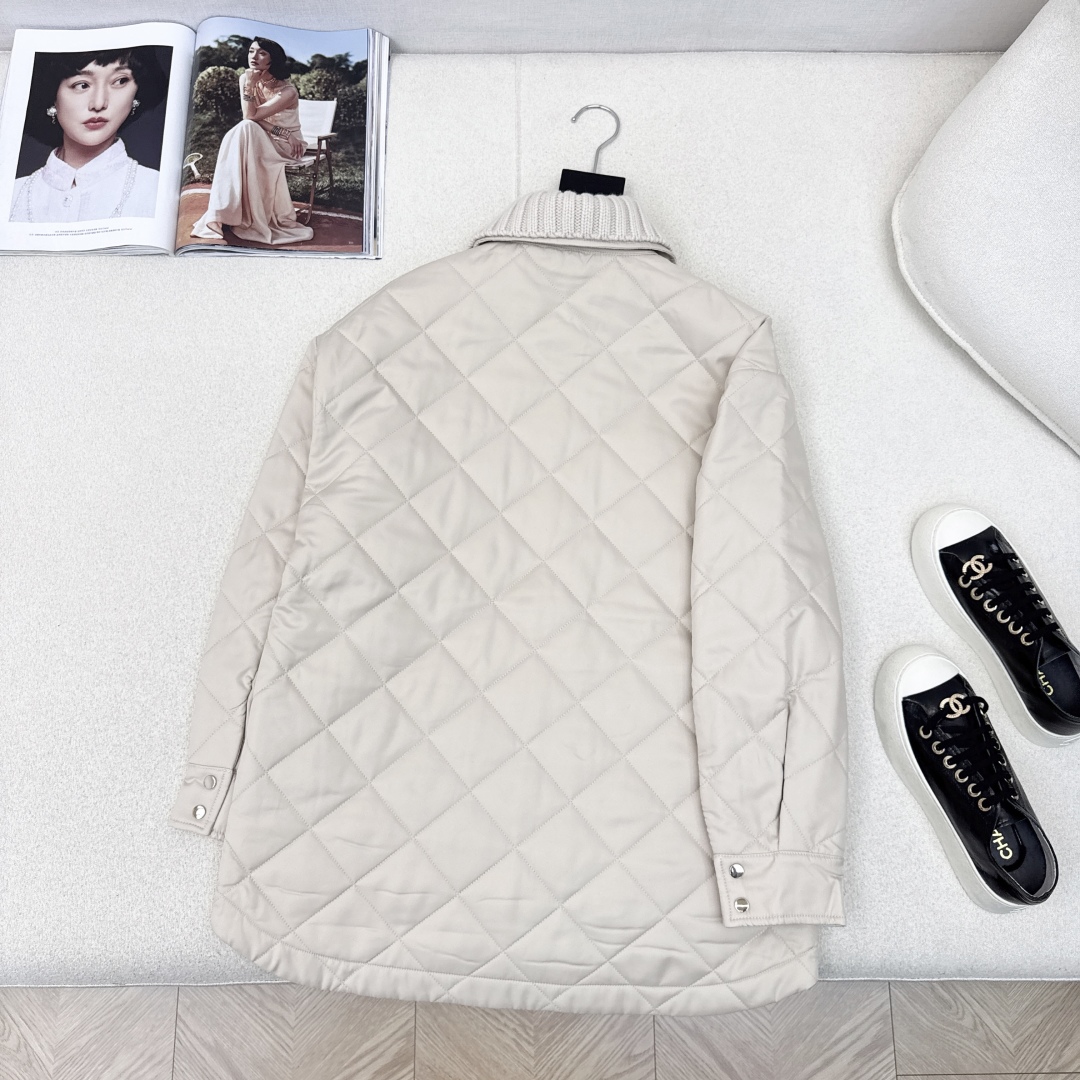 Wool Knit Collar Cotton Coat - Stylish Mid-Length H-Line Jacket 8 cmp i1757394455187 1425 0 7
