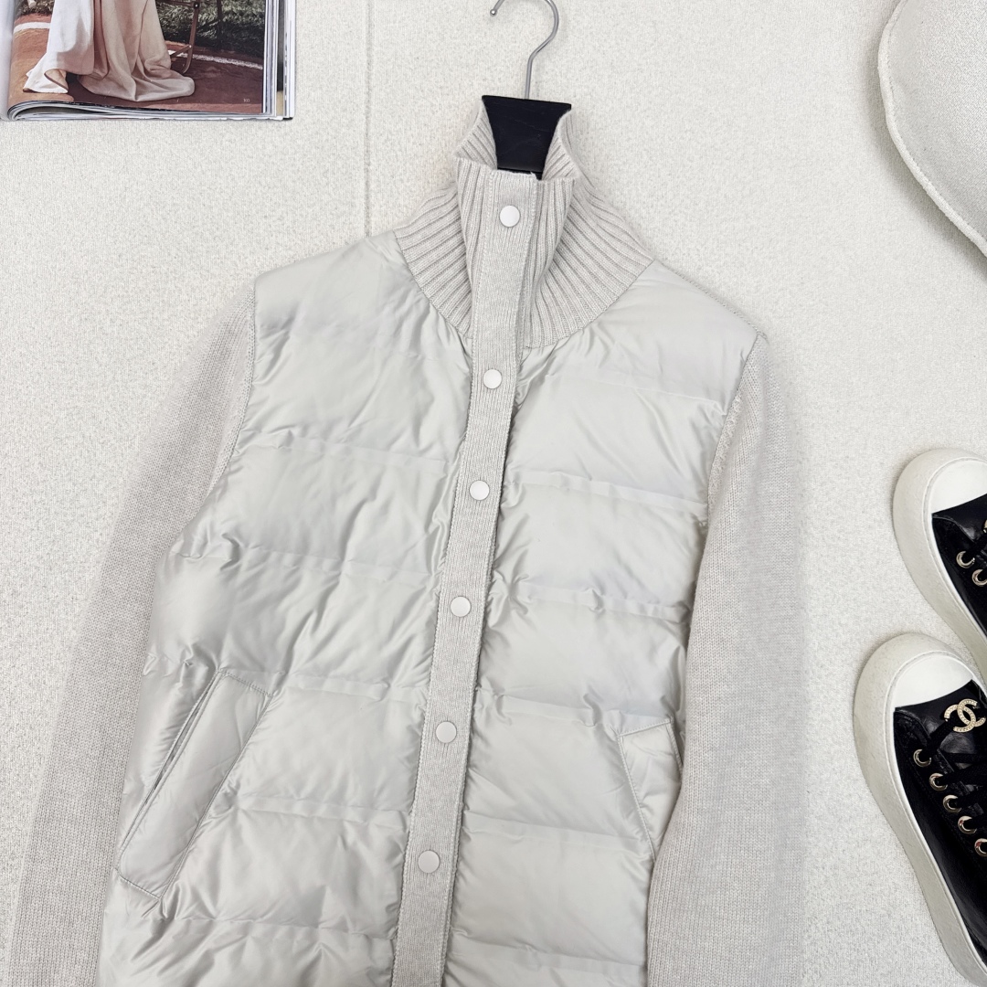 品质控必入 独家款～lp🆕 25Ss————秋冬最新款高奢羊毛针织拼接羽绒服🖤定制尼龙+百分百羊毛针织面
