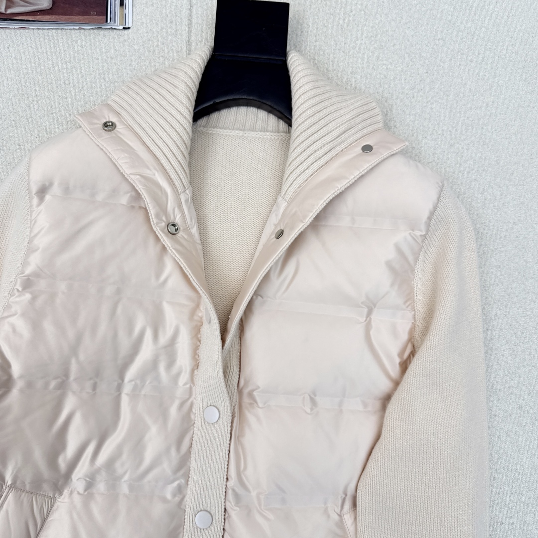 品质控必入 独家款～lp🆕 25Ss————秋冬最新款高奢羊毛针织拼接羽绒服🖤定制尼龙+百分百羊毛针织面