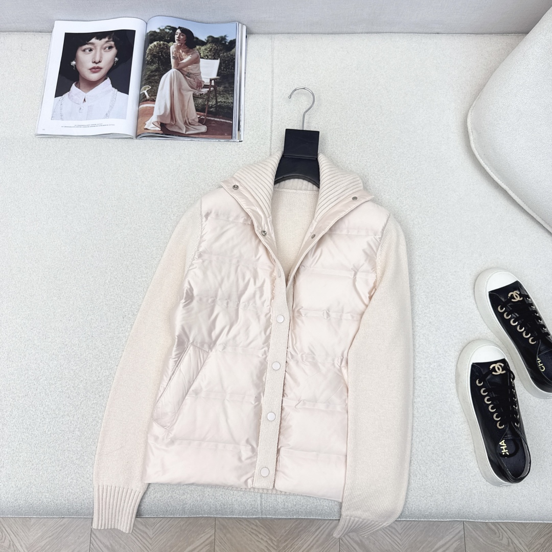 品质控必入 独家款～lp🆕 25Ss————秋冬最新款高奢羊毛针织拼接羽绒服🖤定制尼龙+百分百羊毛针织面