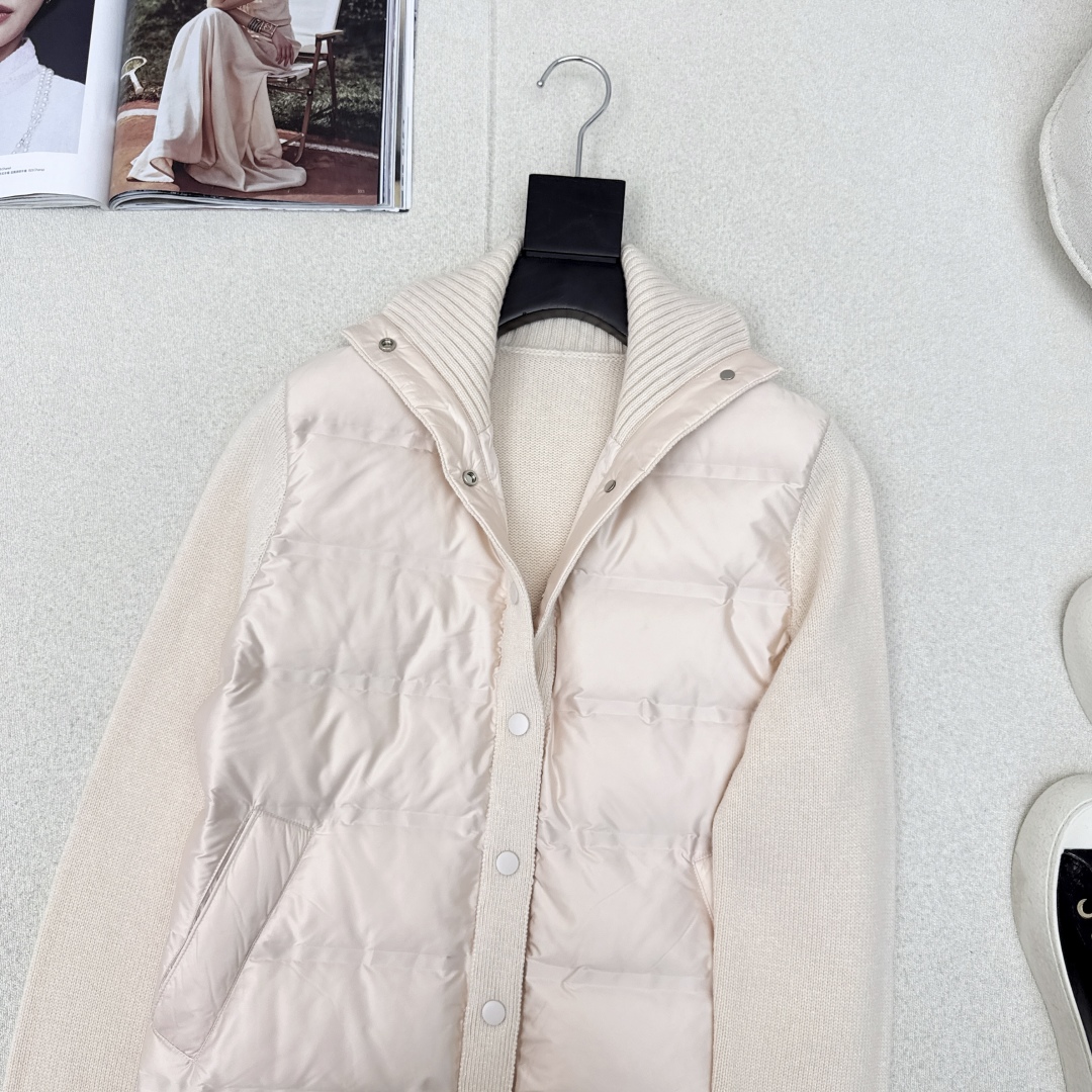 品质控必入 独家款～lp🆕 25Ss————秋冬最新款高奢羊毛针织拼接羽绒服🖤定制尼龙+百分百羊毛针织面
