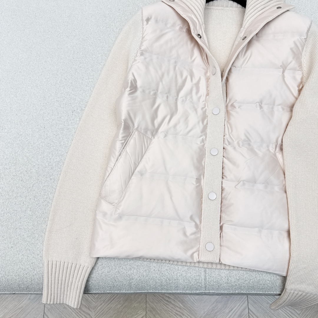 品质控必入 独家款～lp🆕 25Ss————秋冬最新款高奢羊毛针织拼接羽绒服🖤定制尼龙+百分百羊毛针织面