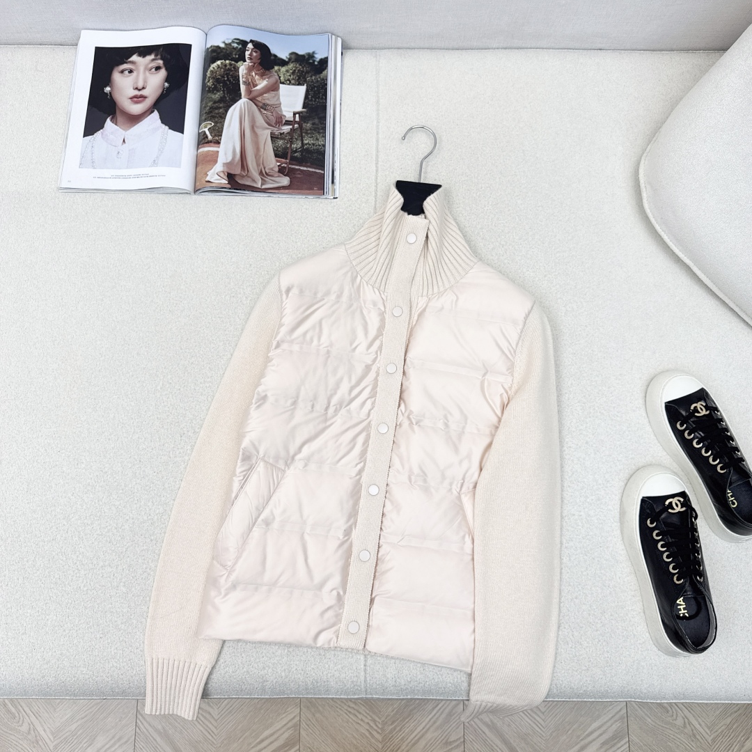 品质控必入 独家款～lp🆕 25Ss————秋冬最新款高奢羊毛针织拼接羽绒服🖤定制尼龙+百分百羊毛针织面