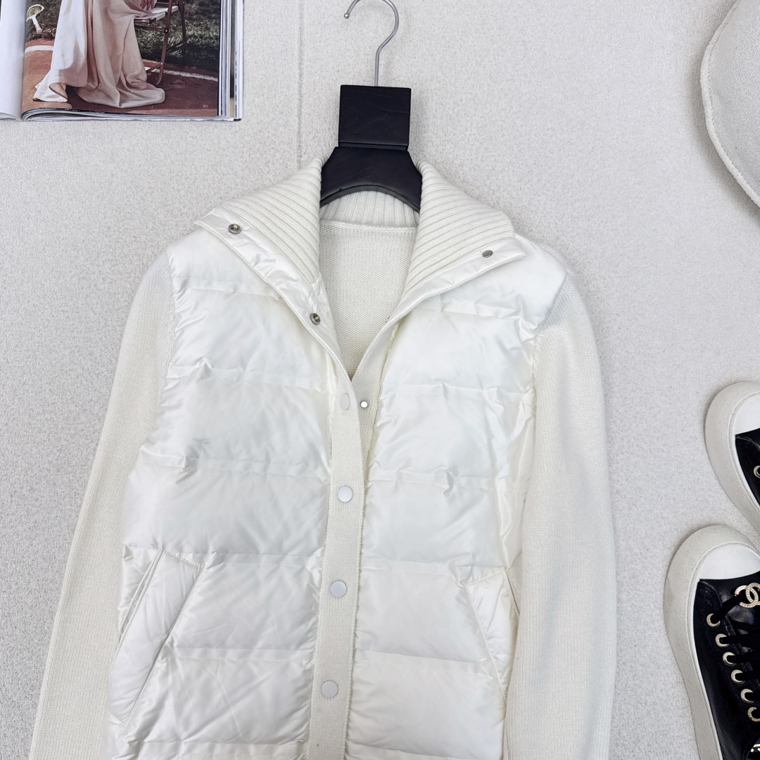 品质控必入 独家款～lp🆕 25Ss————秋冬最新款高奢羊毛针织拼接羽绒服🖤定制尼龙+百分百羊毛针织面