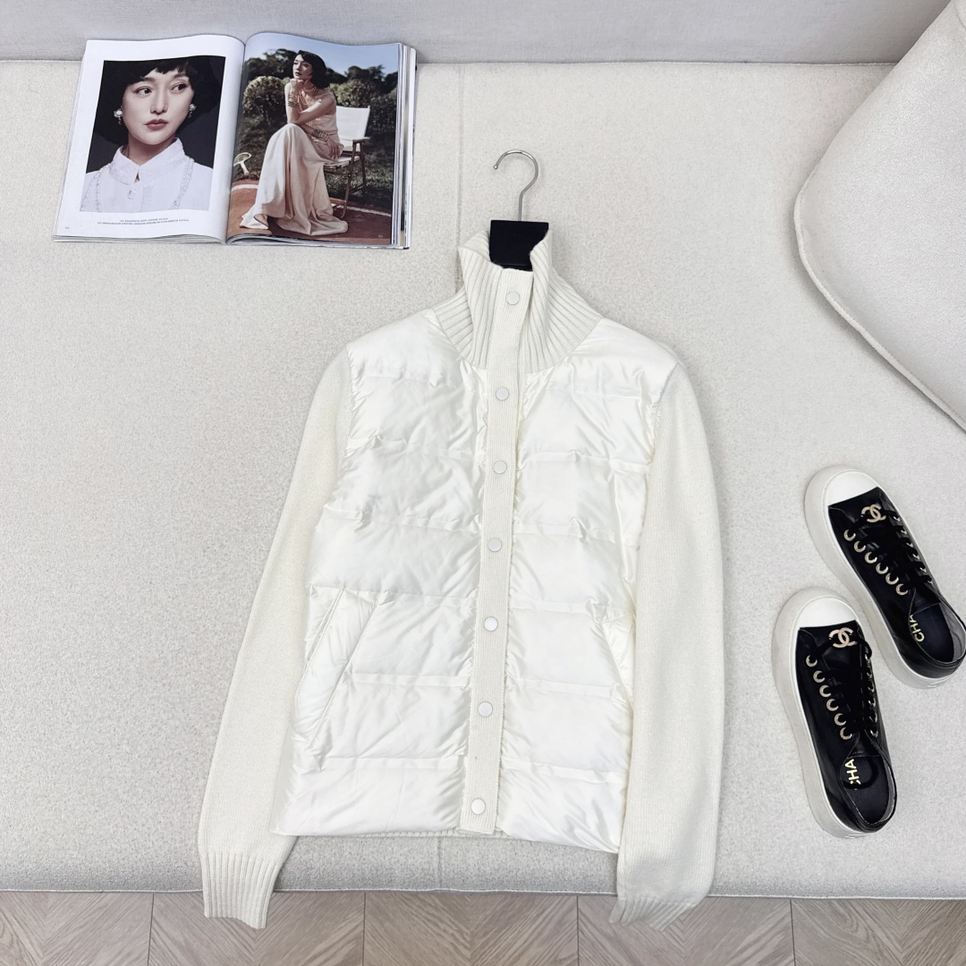 品质控必入 独家款～lp🆕 25Ss————秋冬最新款高奢羊毛针织拼接羽绒服🖤定制尼龙+百分百羊毛针织面