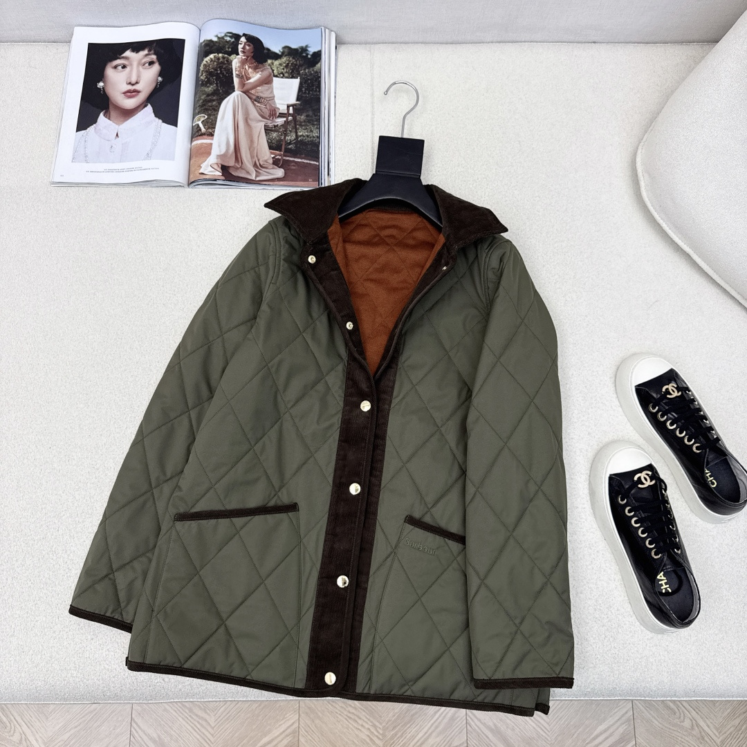 入冬不可缺少的棉服 时髦小众设计 25Ss————秋冬最新款撞色灯芯绒绒翻领设计棉服外套 🤎每年必留的棉