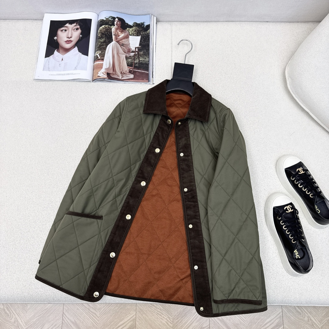 入冬不可缺少的棉服 时髦小众设计 25Ss————秋冬最新款撞色灯芯绒绒翻领设计棉服外套 🤎每年必留的棉