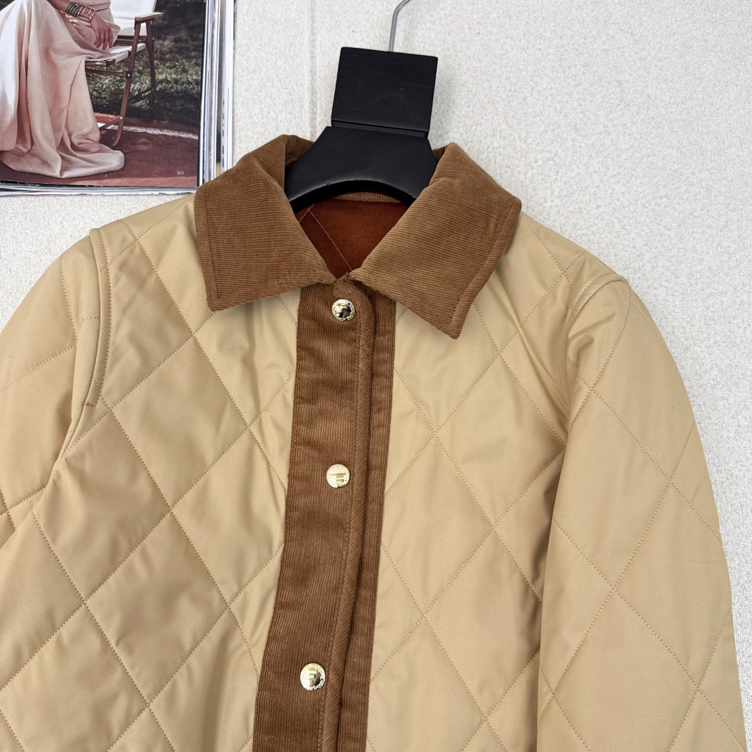 入冬不可缺少的棉服 时髦小众设计 25Ss————秋冬最新款撞色灯芯绒绒翻领设计棉服外套 🤎每年必留的棉