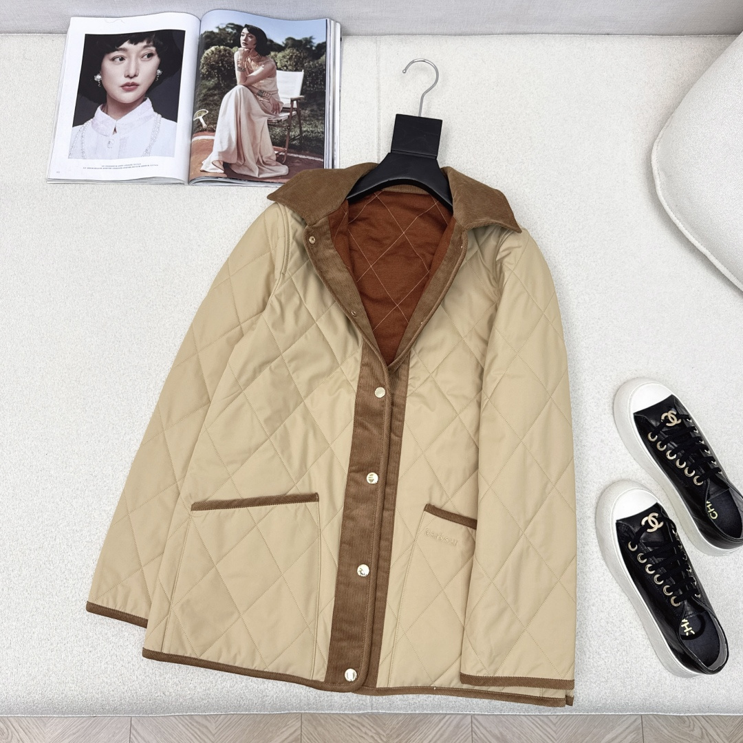 入冬不可缺少的棉服 时髦小众设计 25Ss————秋冬最新款撞色灯芯绒绒翻领设计棉服外套 🤎每年必留的棉