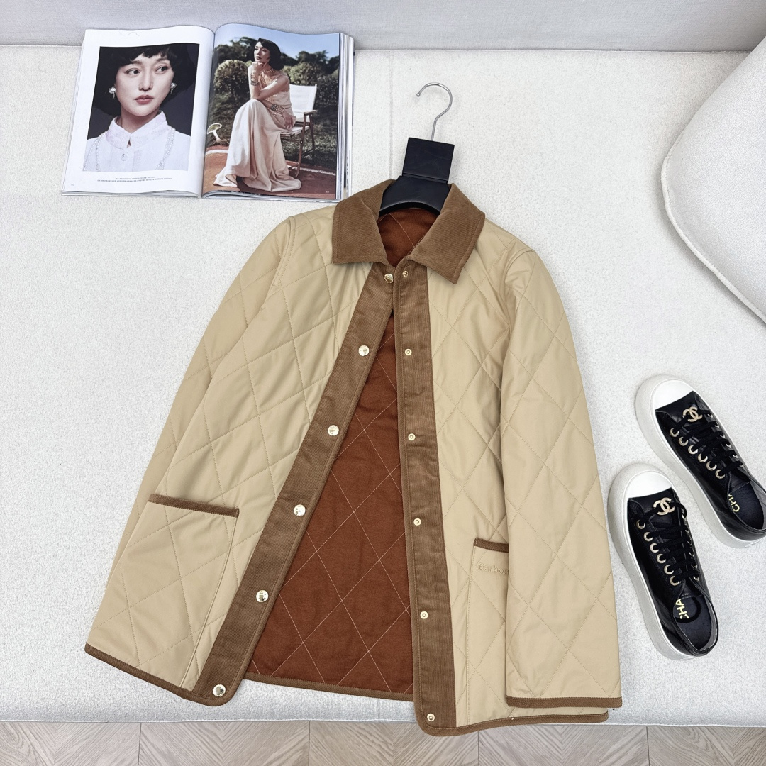 入冬不可缺少的棉服 时髦小众设计 25Ss————秋冬最新款撞色灯芯绒绒翻领设计棉服外套 🤎每年必留的棉