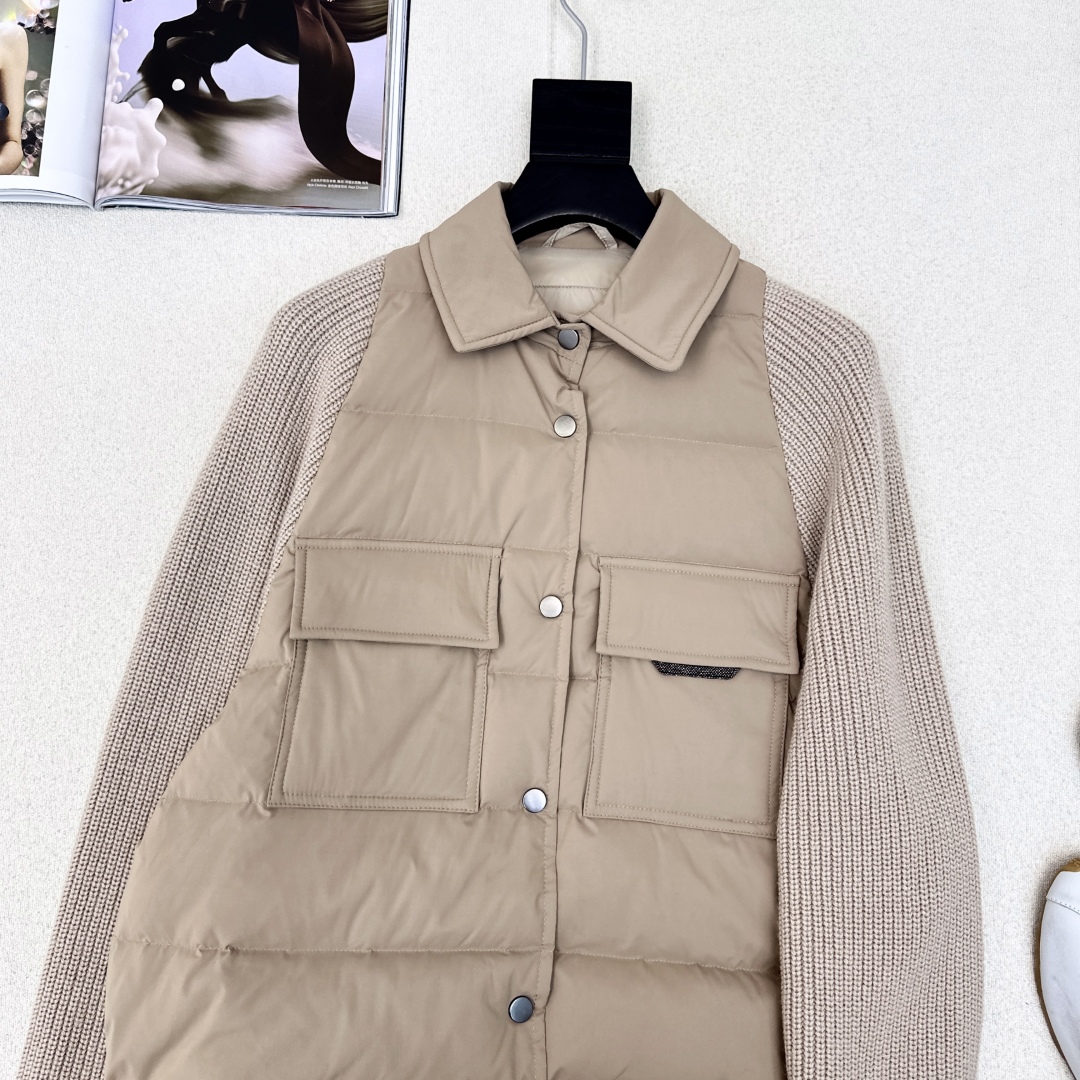 品质控必入 独家款～ BC 25Ss————秋冬最新款高奢羊毛针织拼接羽绒服🖤定制尼龙+百分百羊毛针织面