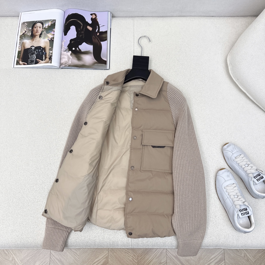 品质控必入 独家款～ BC 25Ss————秋冬最新款高奢羊毛针织拼接羽绒服🖤定制尼龙+百分百羊毛针织面