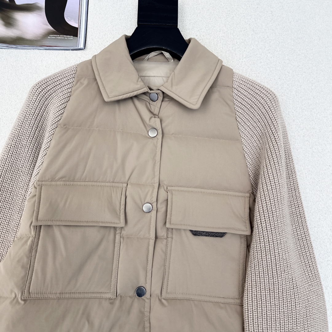 品质控必入 独家款～ BC 25Ss————秋冬最新款高奢羊毛针织拼接羽绒服🖤定制尼龙+百分百羊毛针织面