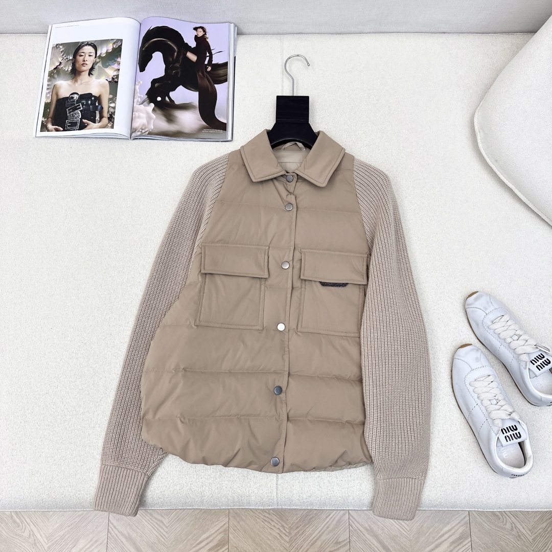 品质控必入 独家款～ BC 25Ss————秋冬最新款高奢羊毛针织拼接羽绒服🖤定制尼龙+百分百羊毛针织面