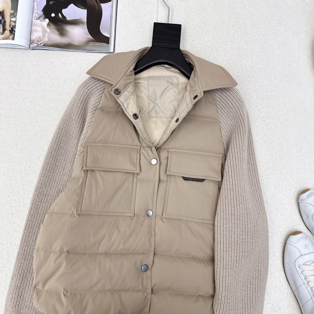 品质控必入 独家款～ BC 25Ss————秋冬最新款高奢羊毛针织拼接羽绒服🖤定制尼龙+百分百羊毛针织面