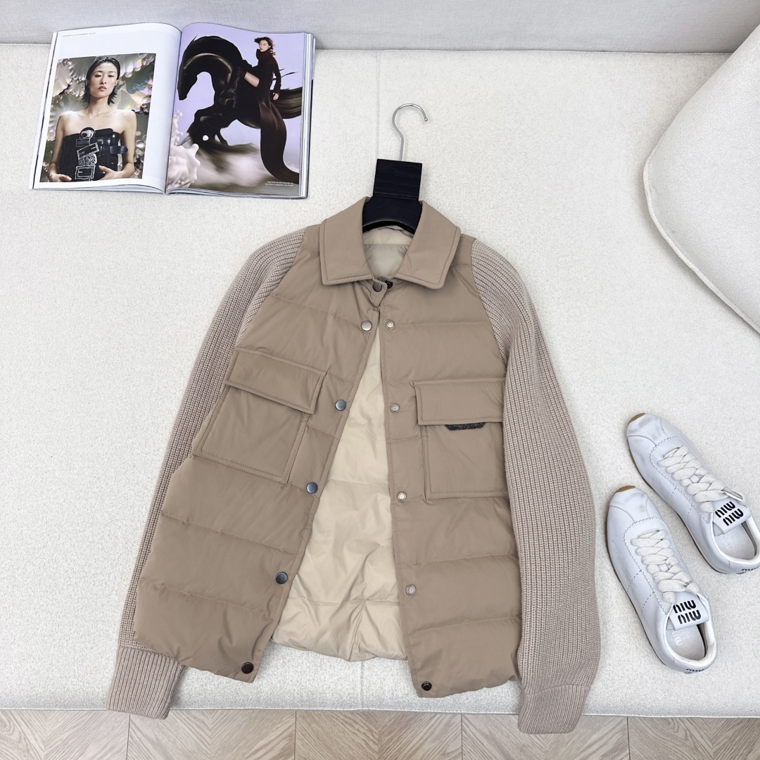 品质控必入 独家款～ BC 25Ss————秋冬最新款高奢羊毛针织拼接羽绒服🖤定制尼龙+百分百羊毛针织面