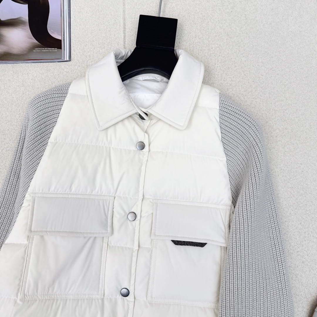品质控必入 独家款～ BC 25Ss————秋冬最新款高奢羊毛针织拼接羽绒服🖤定制尼龙+百分百羊毛针织面