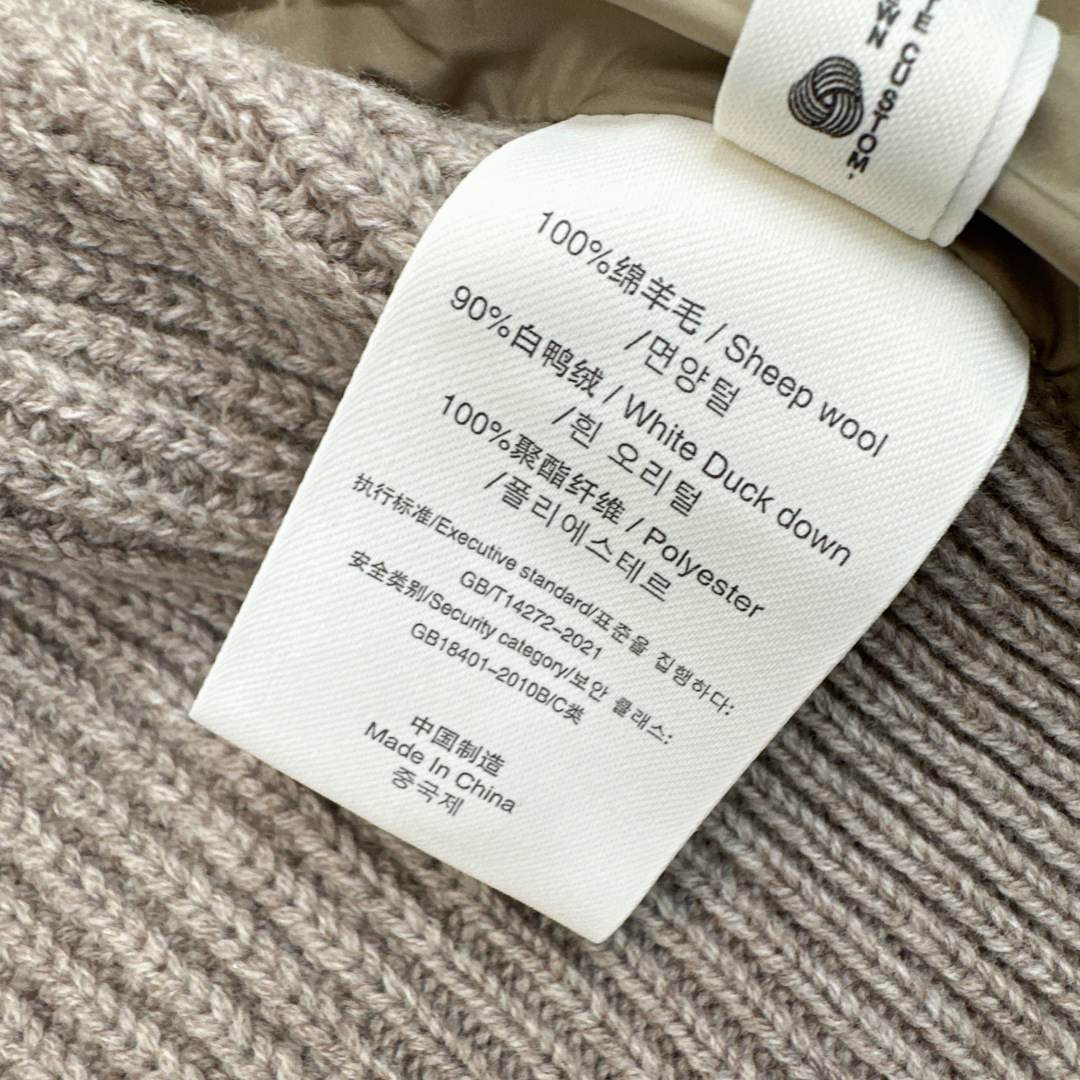 独家款～～lp🆕 25Ss———秋冬最新款羊毛拼接圆领羽绒服🖤 国标进口90白鸭绒填充 轻盈舒适自带发热