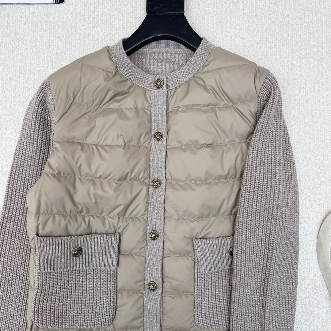 独家款～～lp🆕 25Ss———秋冬最新款羊毛拼接圆领羽绒服🖤 国标进口90白鸭绒填充 轻盈舒适自带发热