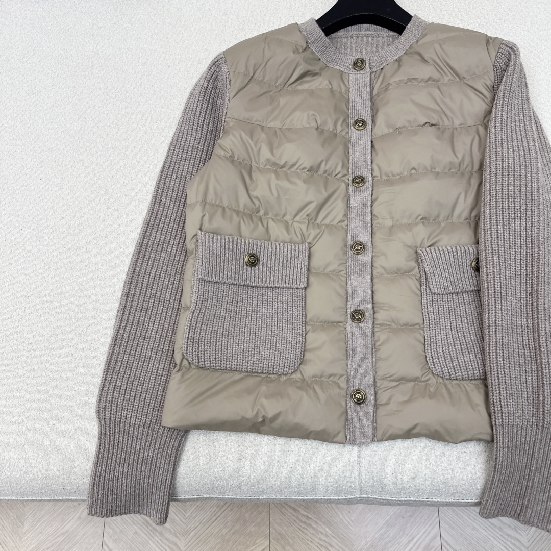 独家款～～lp🆕 25Ss———秋冬最新款羊毛拼接圆领羽绒服🖤 国标进口90白鸭绒填充 轻盈舒适自带发热